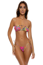 SHORE THING - Multiway Scrunched Cup Bandeau & Seamless String Brazilian Tie Side Bottom • Multicolor
