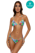 HIDDEN GEMS - Triangle Top & Seamless Wavy Ruched Back Tie Side Bottom • Multicolor