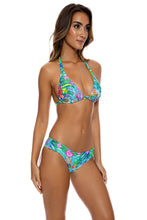 HIDDEN GEMS - Triangle Halter Top & Seamless Full Ruched Back Bottom • Multicolor