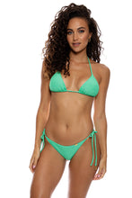 STARLIGHT - Triangle Top & Seamless Wavy Ruched Back Tie Side Bottom • Mint