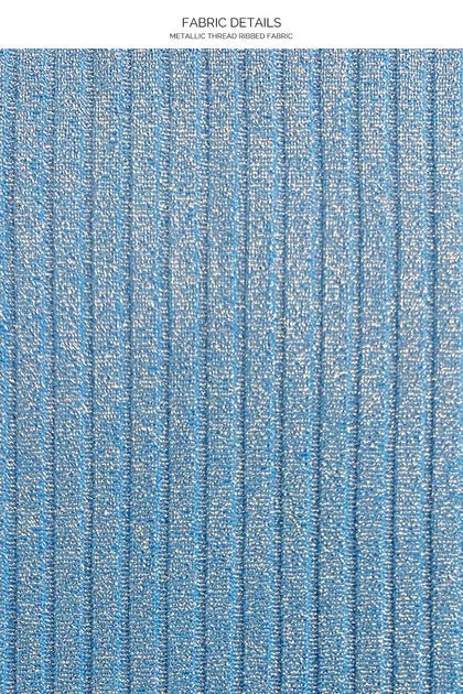 STARLIGHT - Triangle Top & Seamless Wavy Ruched Back Tie Side Bottom • Powder Blue