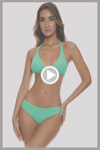 STARLIGHT - Triangle Halter Top & Seamless Full Ruched Back Bottom • Mint