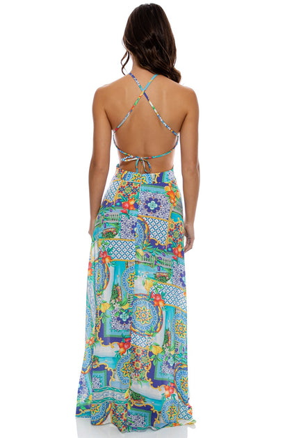 AMALFI - Halter Cut Out Dress • Multicolor