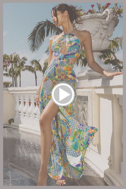 AMALFI - Halter Cut Out Dress • Multicolor