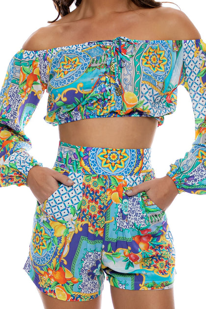 AMALFI - Crop Top & Shorts • Multicolor