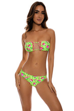 TI AMO - Ruffle Trim Bandeau Top & Seamless Full Ruched Back Bottom • Radiant Yellow