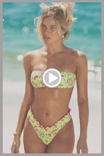 TI AMO - Ruffle Trim Bandeau Top & Ruffle Trim Reversible Banded High Leg Wavy Back Bottom • Radiant Yellow Campaign