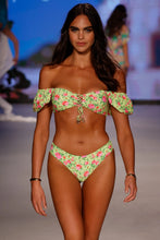 TI AMO - Puff Sleeve Bralette Top & Seamless Full Ruched Back Bottom • Radiant Yellow Runway