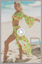 TI AMO - Ruffle Bell Sleeve Crop Top & Ruffle High Lo Slit Skirt • Radiant Yellow