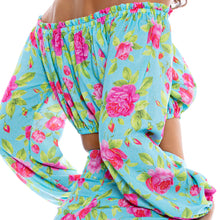 TI AMO - Ruffle Laced Up Open Shoulders Crop Top