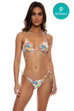 IL MARE - Looped Triangle Top & Seamless Reversible Wavy Ruched Back Brazilian Tie Side Bottom • White