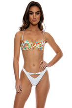 IL MARE - Scalloped Balconette Top & Reversible High Leg Peek A Boo Ring Bottom • White