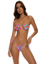 VIVI IL MOMENTO - Multiway Scrunched Cup Bandeau Top & Seamless String Brazilian Tie Side Bottom • Multicolor
