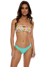 LIMONCELLO - Bow Bandeau Top & Seamless Reversible Peek-a-boo Row Wavy Back Ruched Bottom • Multicolor