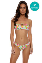 LIMONCELLO - Bow Bandeau Top & Seamless Reversible Peek-a-boo Row Wavy Back Ruched Bottom • Multicolor