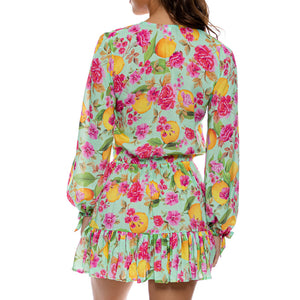 LIMONCELLO - Deep V Frill Hem Dress