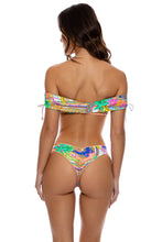 POSITANO - Off The Shoulder Top & Ring Seamless Wavy Ruched Back Bottom • Multicolor