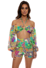 POSITANO - Ring Tie Crop Top & Shorts • Multicolor