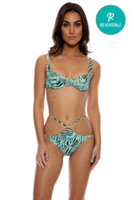 ANIMALE - Wide Strap Balconette Top & Reversible Diamond Cut Bottom • Aqua