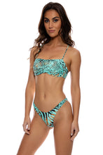 ANIMALE - Square Neck Underwire Top & Reversible High Leg Brazilian Bottom • Aqua