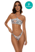 ANIMALE - Reversible Diamond Cut Top & Reversible High Leg Brazilian Bottom • Cream