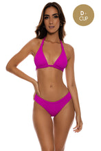 CAPRI - Triangle Halter Top & Seamless Full Ruched Back Bottom • Fuchsia