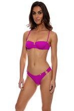 CAPRI - Sweetheart Balconette & Ring Seamless Wavy Ruched Back Bottom • Fuchsia