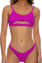 CAPRI - Open Front Bralette & High Leg Brazilian Bottom • Fuchsia