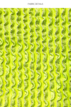 BELLA - Seamless Triangle Top & Seamless Wavy Ruched Back Brazilian Tie Side Bottom • Shiny Neon Yellow