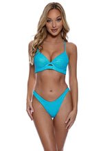 BELLA - Underwire Top & High Leg Brazilian Bottom • Sea Blue