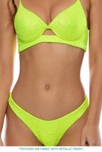 BELLA - Underwire Top & High Leg Brazilian Bottom • Shiny Neon Yellow