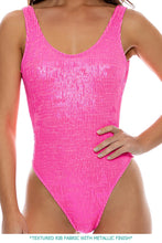BELLA - Tank One Piece • Metallic Hot Pink