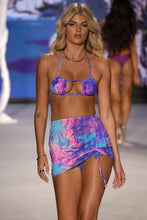 LULI REEF - Reversible Multiway Scrunched Cup Bandeau Top & Scrunch Up Mini Skirt • Multicolor Runway