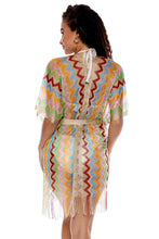 HERE COMES THE SUN - Open Front Tie Short Poncho • Multicolor