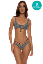 LULI CHEETAH - Scoop Neck Drawstring Top & Strappy Loop Brazilian Scrunch Bottom • Multicolor