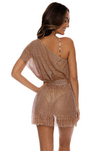 LULI SANDS - Asymmetrical One Shoulder Short Caftan • Copper