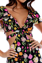 LULI'S SECRET GARDEN - Deep V Cut Out Dress • Multicolor