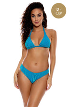 OLAS - Triangle Halter Top & Seamless Full Ruched Back Bottom • Blue