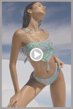 GROOVY LULI - Handkerchief Tassel Tie Strap Top & Seamless Full Ruched Back Bottom • Multicolor