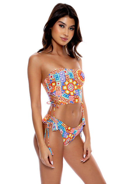 RETRO LULI - Tie Side Tube Top & Adjustable Sides Moderate Bottom • Multicolor