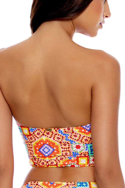 RETRO LULI - Tie Side Tube Top & Open Sides Wide Leg Pant • Multicolor Campaign