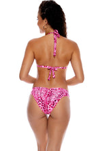 WILD THING - Triangle Halter Top & Seamless Full Ruched Back Bottom • Neon Pink