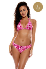 WILD THING - Triangle Halter Top & Seamless Full Ruched Back Bottom • Neon Pink