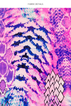 LULI INSTINCT - Crystallized Seamless Triangle Top & Crystallized Seamless Wavy Ruched Back Tie Side Bottom • Blue|pink