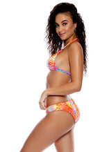 DANCING QUEEN - Triangle Halter Top & Seamless Full Ruched Back Bottom • Multicolor