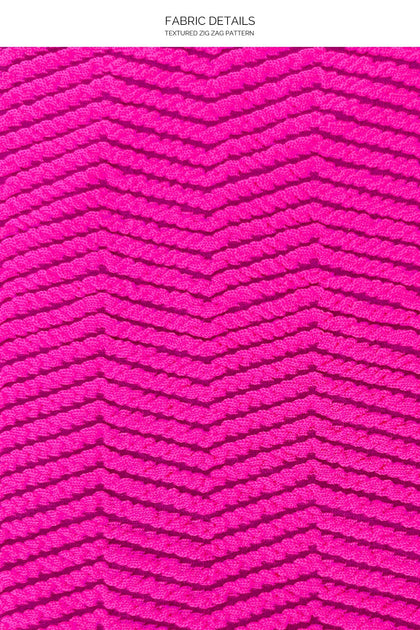 AMAZONIA - Triangle Halter Top & Seamless Full Ruched Back Bottom • Pink Orchid