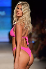 AMAZONIA - Triangle Halter Top & High Leg Brazilian Bottom • Pink Orchid Runway