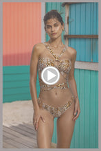 MAMACITA - Multi Way Strap Ring Bandeau Top & Ring Seamless Wavy Back Ruched Bottom • Multicolor