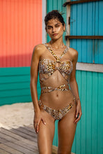 MAMACITA - Multi Way Strap Ring Bandeau Top & Ring Seamless Wavy Back Ruched Bottom • Multicolor