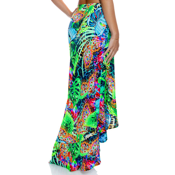 LULI'S SELVA - Ruffled High Lo Slit Skirt